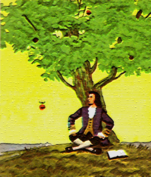 Image result for newton under apple tree
